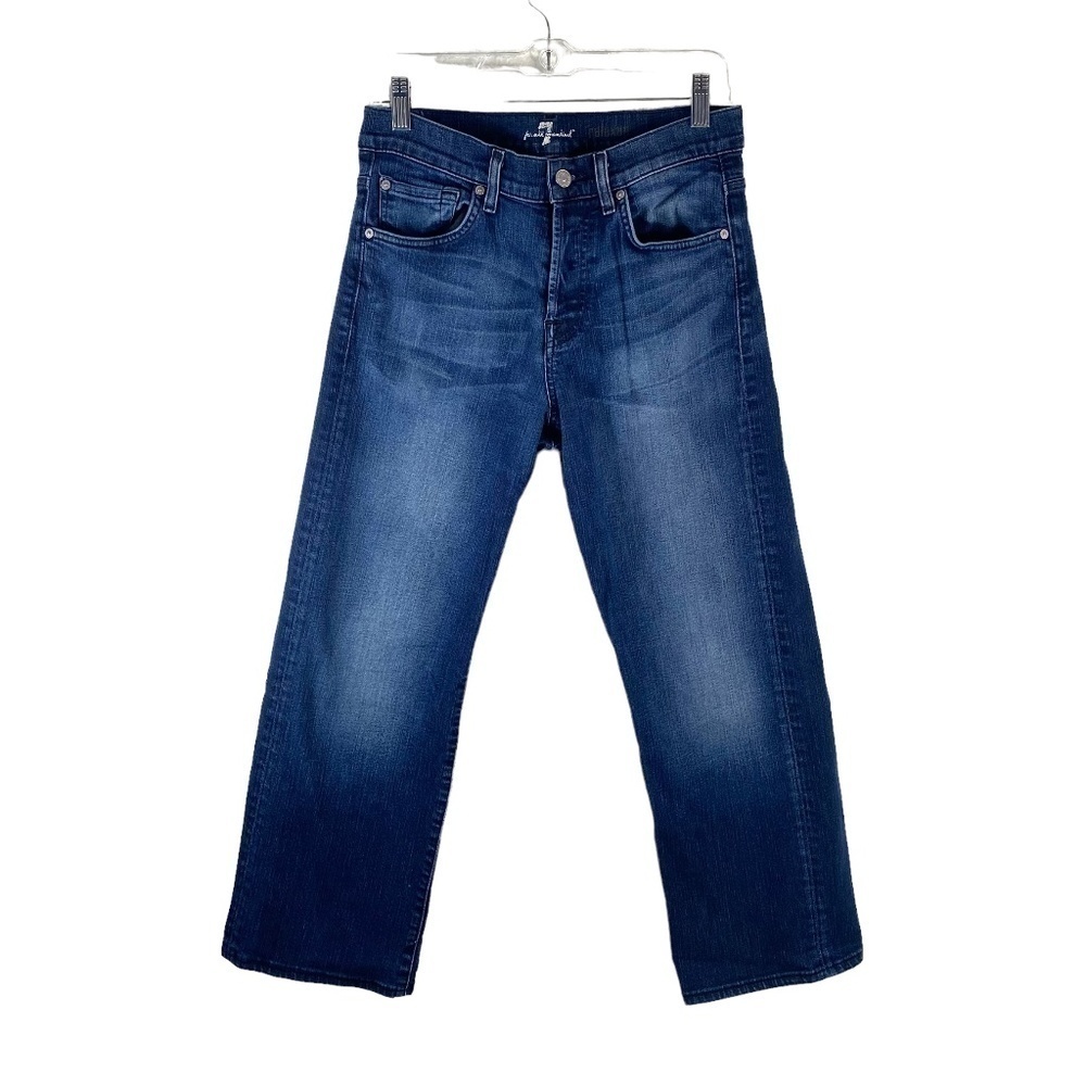 7 For All Mankind Button Front Relaxed Wide Leg Crop Jeans 29